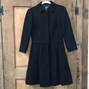 DKNY Black Wool Peplum Coat - Zip Off Flare Bottom